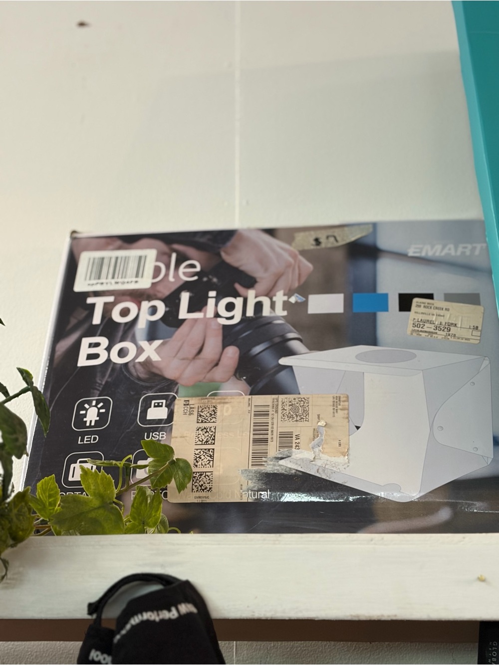 Emart 14" x 16" Photography Table Top Light Box 52 LED Portable Photo Studio ...